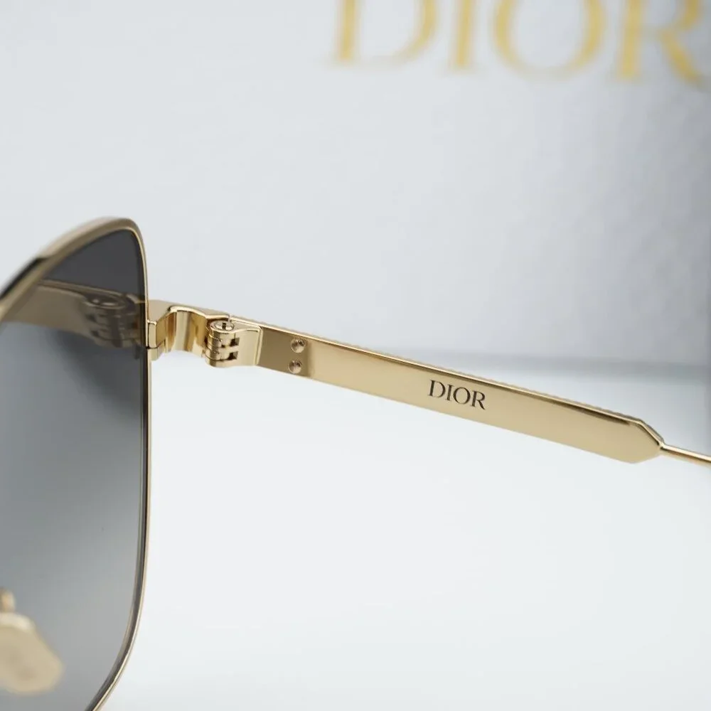 Dior DIORCANNAGE S1U B0A1 Square Sunglasses - Gold/Grey - Picture 3 of 12